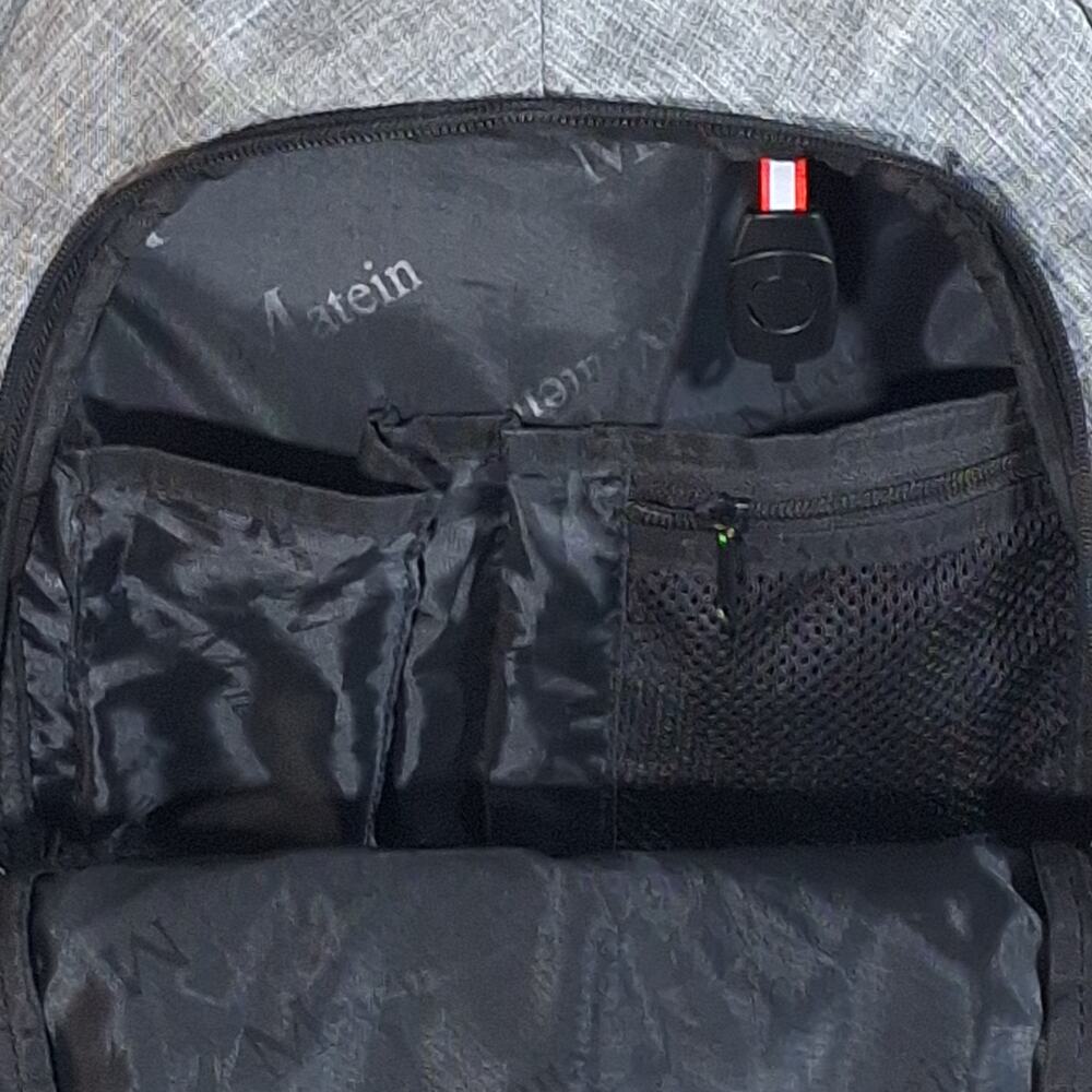 MATEIN Grey Laptop Backpack 15.6” USB Charging Anti-theft Water-Resistant Travel - Picture 8 of 16
